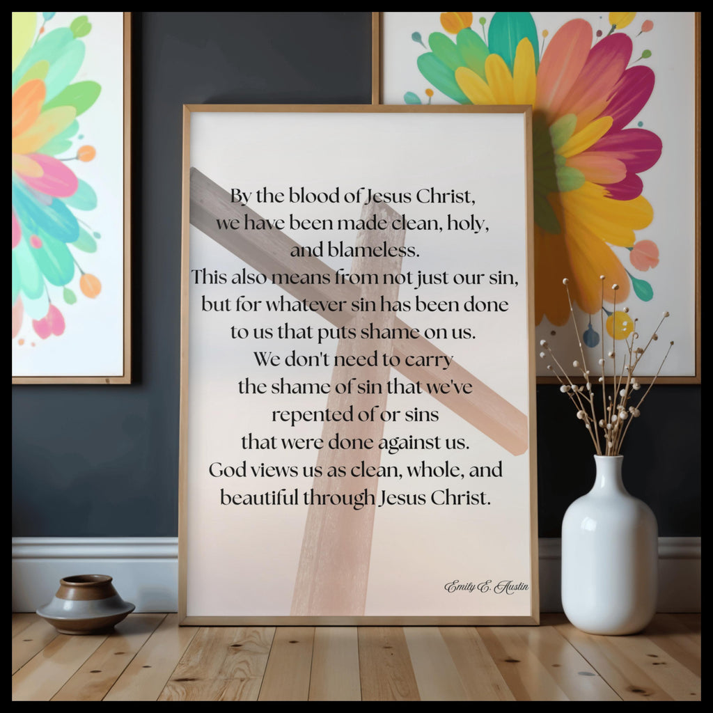 Mindful meditation quote, digital download, God Views Us wall art , Cross design