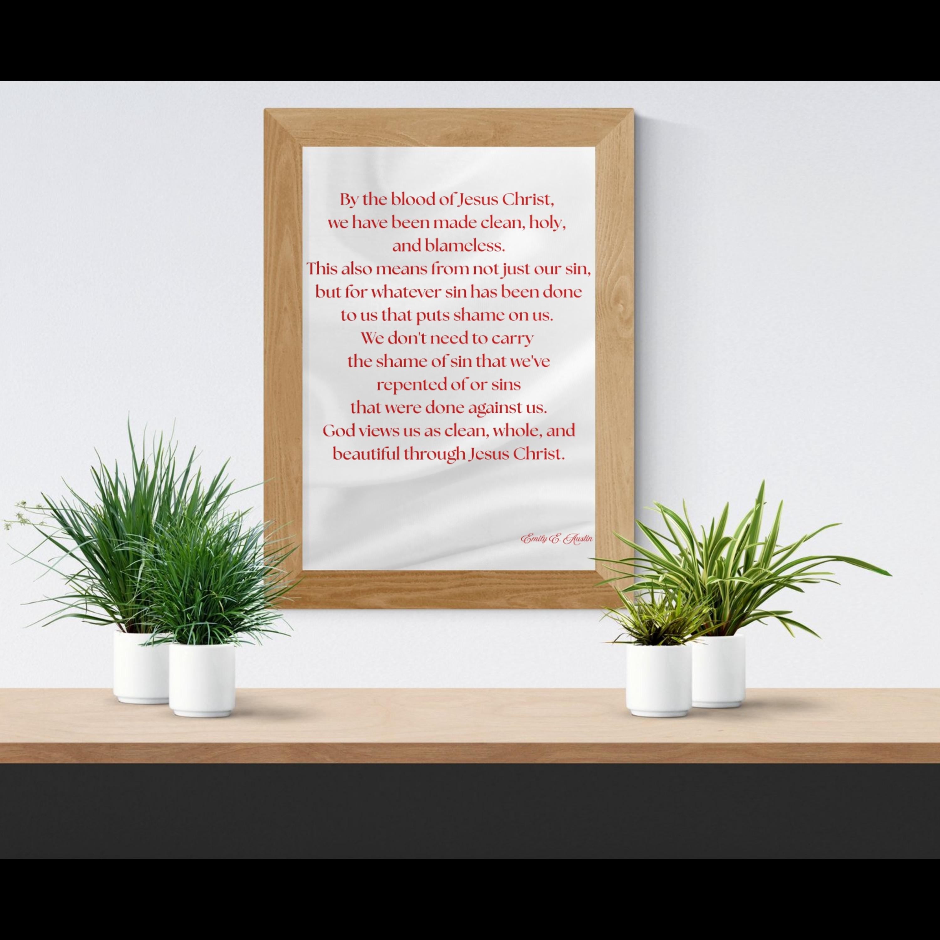 Mindful meditation quote, digital download, God Views Us, white satin design, wall art