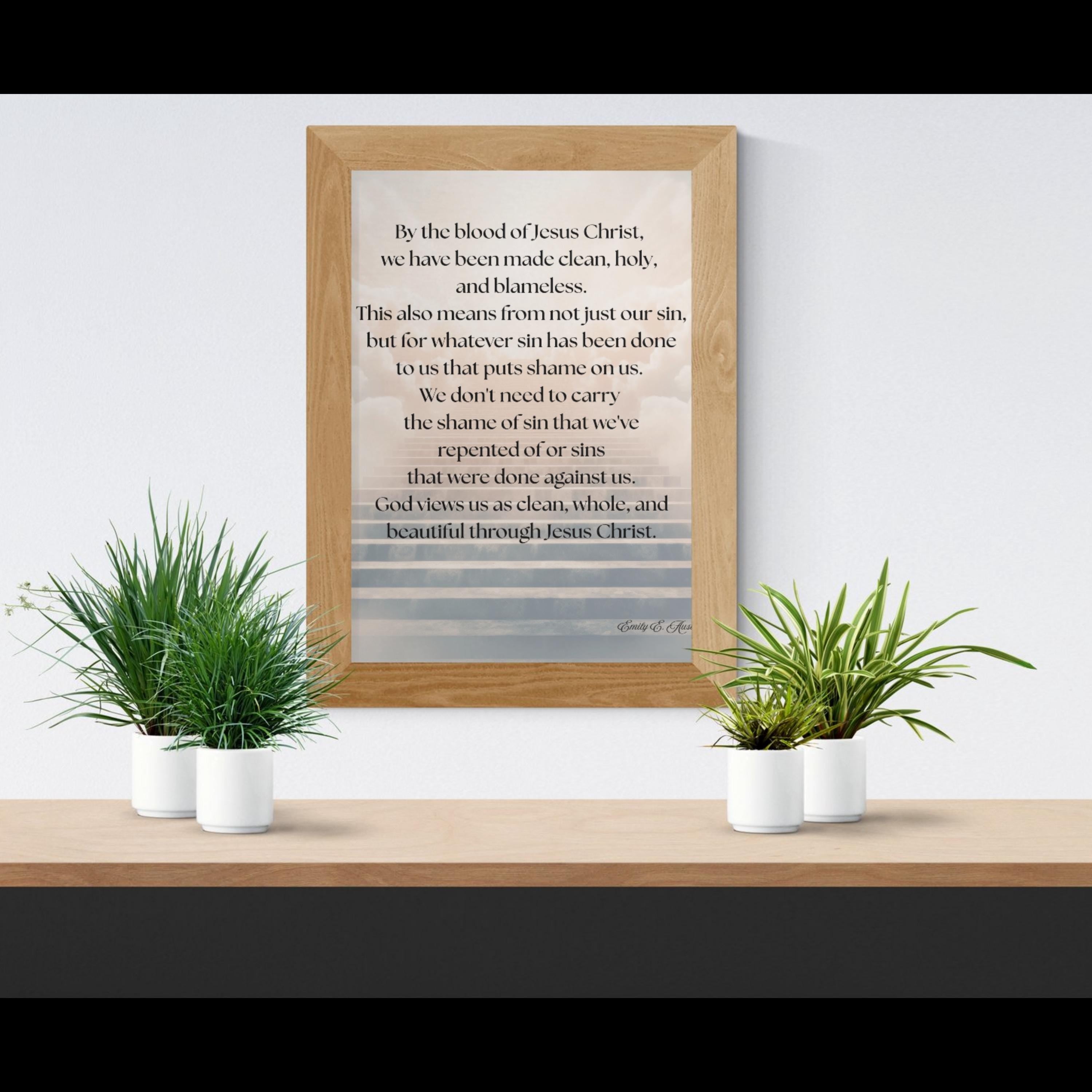 Mindful meditation quote, digital download, God Views Us, stairway design, wall art