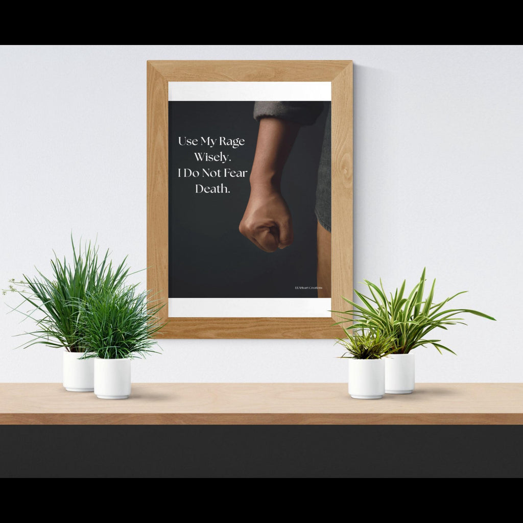 Motivational Wall Art, Use My Rage Wisely, fist design, Printable Poster