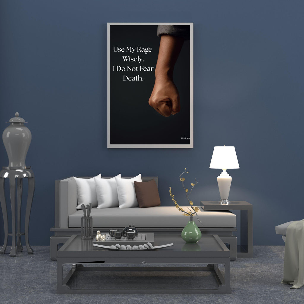 Motivational Wall Art, Use My Rage Wisely, fist design, Printable Poster