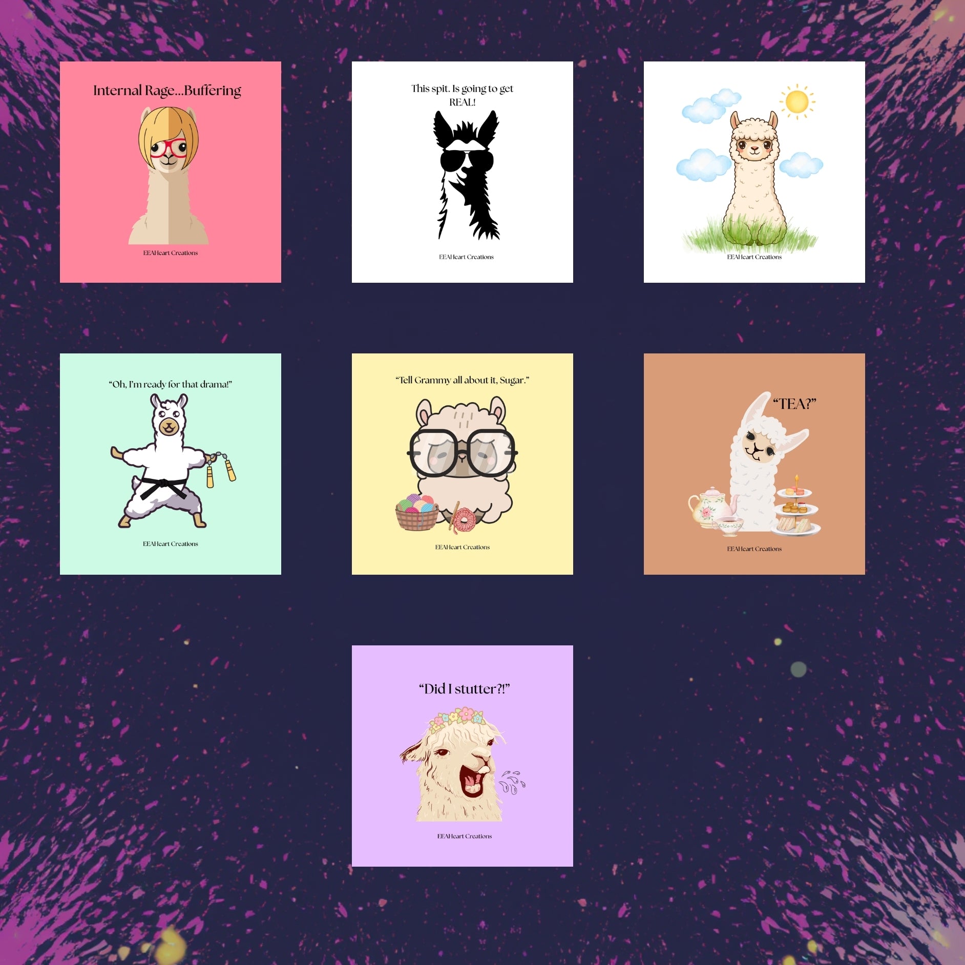 Funny Llama Sticker Bundle Digital Download Cute Printable Sticker Pack