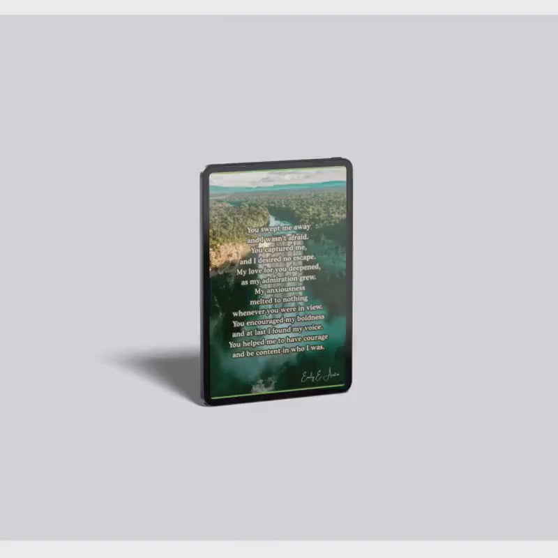 Romantic Decor Love Poem "You Swept me Away" - Waterfall Design - Digital Download Poster