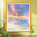 She Found Her Courage printable wall art, sunset clouds design, digital download, meditation decor
