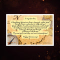 To My Dear Love Anniversary Card Digital Download | Treasure Map Design