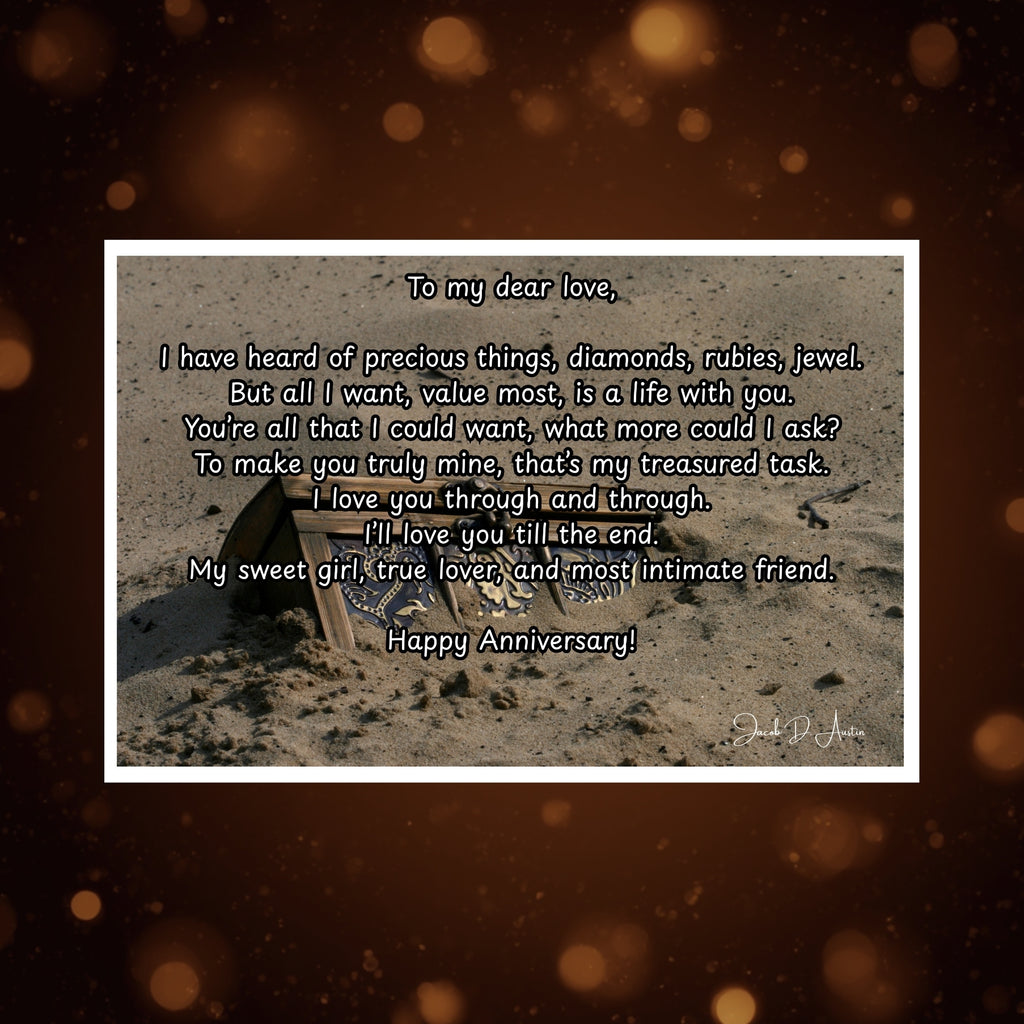 To My Dear Love Anniversary Card Digital Download | Romantic Treasure Design