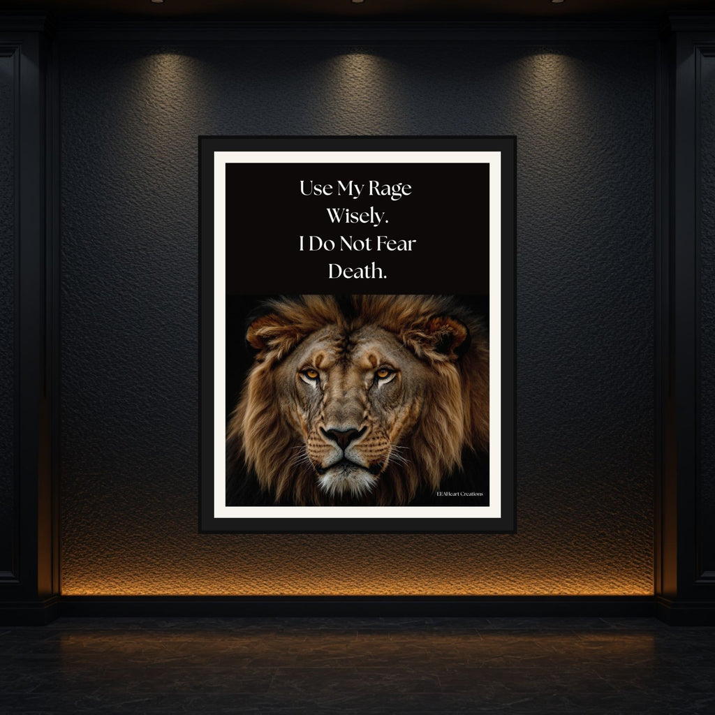 Use My Rage Majestic Lion Digital Download Printable Wall Art Motivational Quote