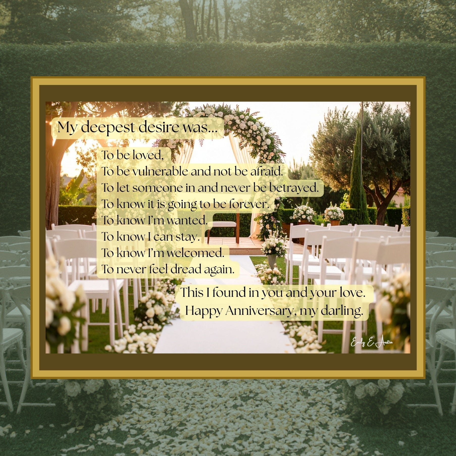 Anniversary Card Digital Download, Romantic Wedding at Sunset Design, Printable Love Card